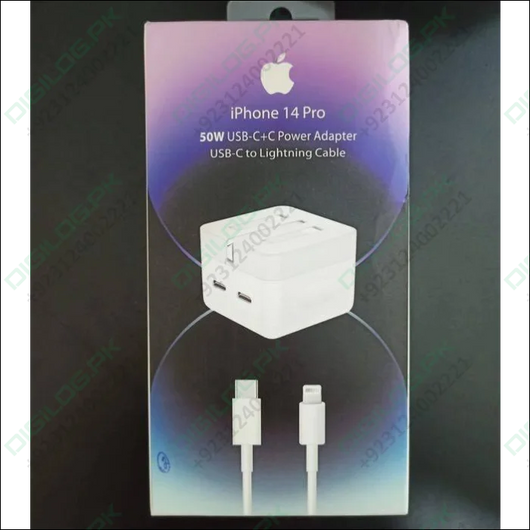 Iphone 14 Pro 50w Usb-c+c Power Adapter With Usb-c