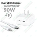 Iphone 14 Pro 50w Usb-c+c Power Adapter With Usb-c