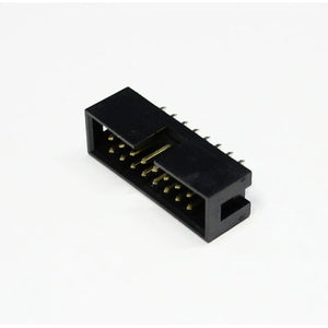 Ide Socket Pin Strips 16 Pin Straight Rm 2.54mm - shown as a black, rectangular 16-pin male header connector with gold-plated pins.