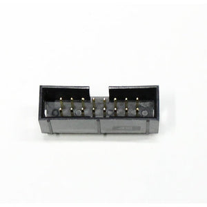 Ide Socket Pin Strips 16 Pin Straight Rm 2.54mm - shown as a black, rectangular plastic connector housing with two rows of eight gold-plated metal pins.