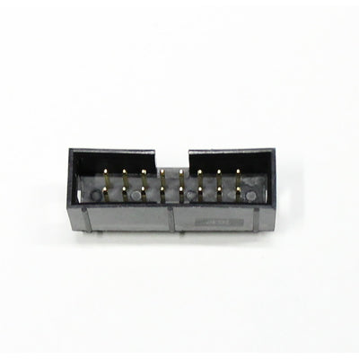 Ide Socket Pin Strips 16 Pin Straight Rm 2.54mm - shown as a black, rectangular plastic connector housing with two rows of eight gold-plated metal pins.