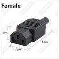 Iec C13 Re-wireable Female Power Connector - Black, 3-pin - shown from an angle with overlaid dimension labels in centimeters.