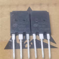 IGBT P75V120FDB2 - a close-up view of two identical black, three-pin electronic power transistors with model markings printed on their front surfaces.