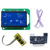 IDM8 Stm Sinewave Inverter Drive Module + Hybrid Style Display Board+ Cable Set - with a blue LCD display showing 277V input and 220V output, a button board, and a ribbon cable.