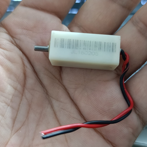 Shelled N20 gear motor full view with lead wires