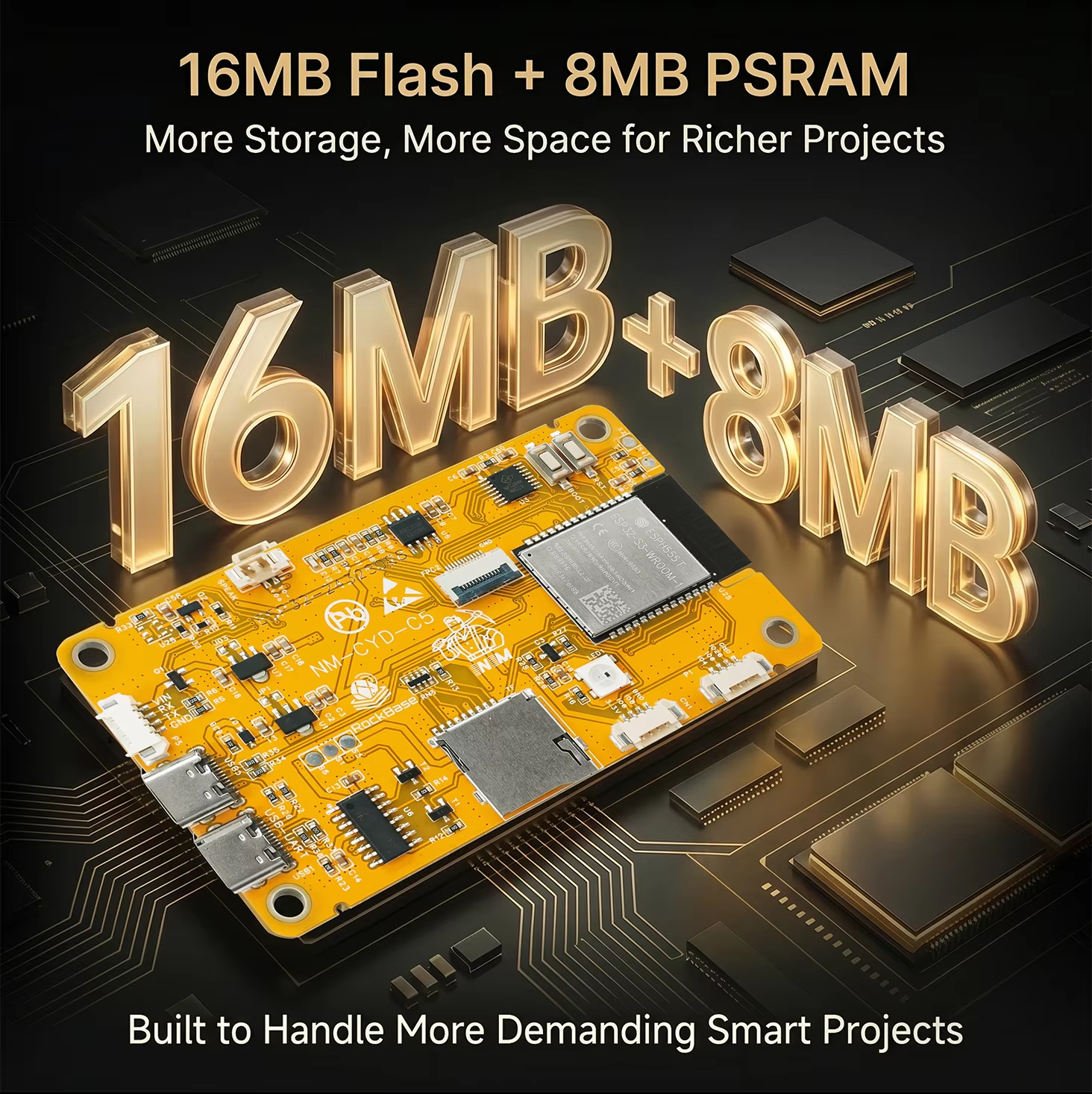ESP32-C5 16MB Flash 8MB PSRAM memory