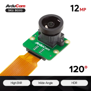Arducam B0310 12MP camera module with 120° wide-angle lens for Raspberry Pi