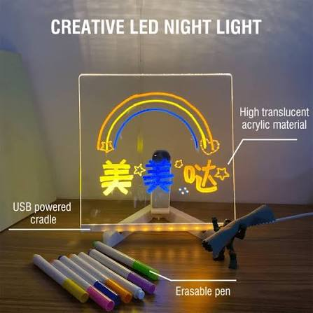 DIY Light-Up Acrylic Drawing & Message Board 15cm x 15cm