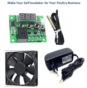 Incubator Controller Kit W1209+ 3 Inch Fan+power Supply Adapter 12v 1a