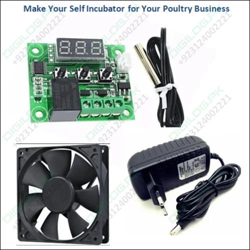 Incubator Controller Kit W1209+ 3 Inch Fan+power Supply