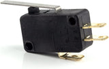 Industrial Switches Micro Switch Spdt Momentary Travel Limit Switch 1NO1NC Lever Switches - with a metal lever and three metal terminals labeled COM, NO, and NC.