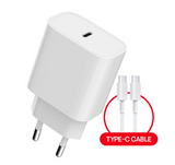 Infinix XC05 Kit 20W Wall Charger + Type-c To Type-c Cable | Digilog.pk - a white wall adapter with a single USB-C port and an accompanying white USB-C to USB-C cable.