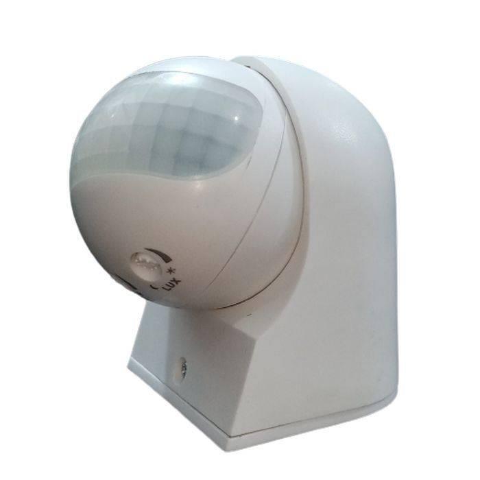 Infrared Sensor Switch PIR Security Motion Sensor With Waterproof,dust-proof,180 Degree Induction Angle Super Long Induction Distance - a white, spherical-headed motion detector with a visible LUX adjustment dial on its front.