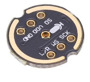 INMP441 Mems High Precision Omnidirectional Microphone I2s Snr Low Power Module - a circular black PCB with gold-plated mounting holes labeled SD, VDD, GND, L/R, WS, and SCK.