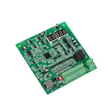 Inverter CPU Card For CHF100 Inverter - a green printed circuit board featuring a digital display, multiple terminal blocks, relays, and a network port.