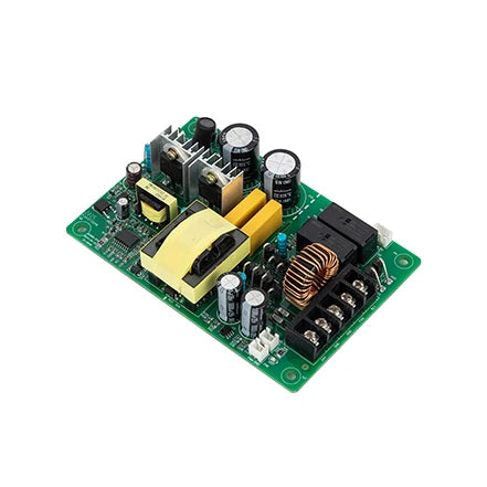 Inverter Fan Board CHF100 Invt - a green rectangular electronic circuit board featuring a transformer, capacitors, a copper coil, and terminal blocks.