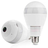 Ip Wireless Panoramic Bulb Camera 1080P HD 2MP Bulb Camera Price - two white light bulb-shaped security cameras, one upright and one lying on its side.