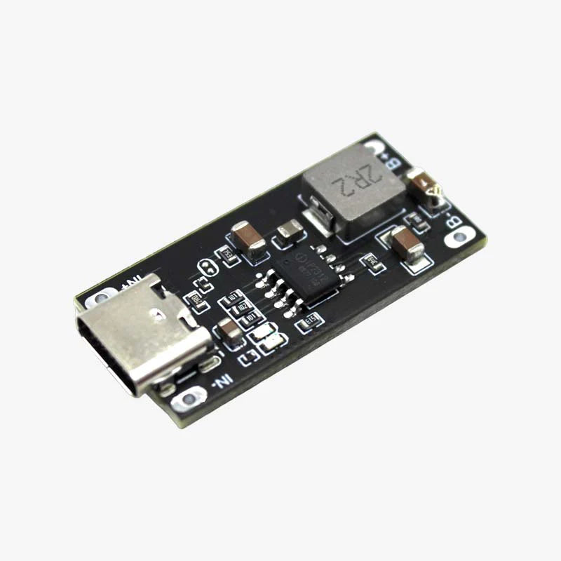 IP2312 Type C USB C Input High Current 3A 5V To 4.2V 4.35V Polymer Ternary Lithium Battery Fast Charging Board Type C USB C Input High Current 3A 5V - a small black rectangular circuit board featuring a USB-C input port, an inductor labeled 2R2, and B+/B- connection pads.