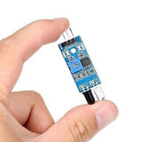 IR Infrared Obstacle Avoidance Sensor Module - a blue circuit board with a potentiometer, three pins, and two IR LED components.