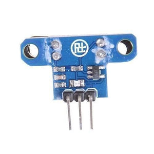 IR Infrared Slotted Optical Speed Measuring Sensor Detection Optocoupler Module RPM Sensor - a blue T-shaped circuit board with three pins and components.