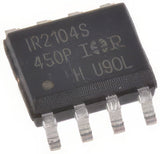 IR2104 IC SMD IR2104S SOP8 Driver - a black 8-pin surface-mount integrated circuit chip with white text printed on its top surface.