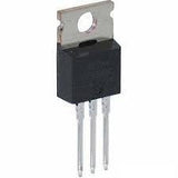 IRF830 N-channel MOSFET - a black electronic component with three metal pins and a metal mounting tab with a hole at the top.