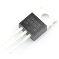 IRF9540 p Channel Power MOSFET - Buy Power MOSFET | Digilog.pk - a black three-pin electronic component with a metal mounting tab, shown from a top-down angle against a white background.