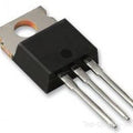 IRFB3307 Mosfetin Pakistan - black electronic component with a metal heat sink tab featuring a mounting hole and three silver pins extending from the base.