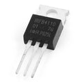 IRFB4110 N Channel Power MOSFET - a black three-pin electronic component with a metal heat sink tab, shown from a high-angle perspective.