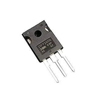 IRFP260N Power MOSFET - a black electronic component with three metal pins and printed text on its front surface, shown against a white background.