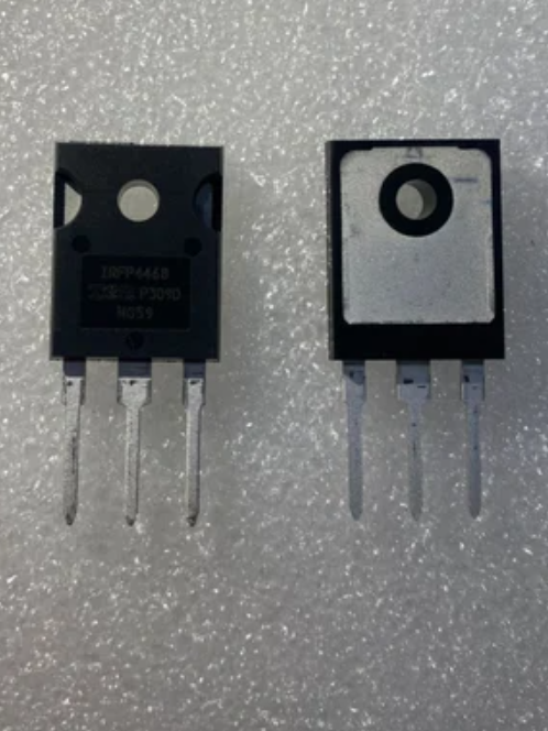 IRFP4468 MOSFET N-channel Power Transistor - shown as two black, three-pin components, one displaying text and the other showing its metal back plate.