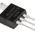 IRLZ34N N-channel MOSFET – 55V, 30A, Logic Level TO-220 Power Transistor - a black, three-pin TO-220 power transistor with a metal mounting tab, shown from an angled perspective.