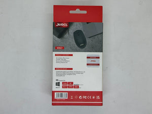 Jedel W927 2.4GHz Wireless Mouse – Optical, Nano Receiver, 10M Range - a rectangular box with product specifications, OS compatibility, and a top image of the black mouse.