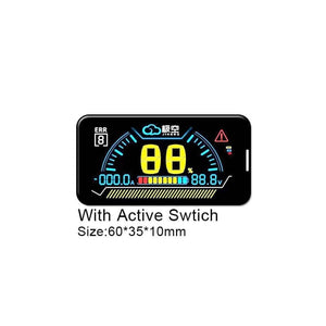 Jkbms 2.5 LCD Power Board Display For Jikong BMS - a rectangular black screen displaying battery percentage, voltage, current, and error code 8 in a digital layout.