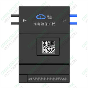 Jkbms BD6A24S15P 7s-24S Active Balance BMS Balance Current 0.6A Continuous Current 150A LiFePO4 Li-ion Lto Battery - a black rectangular battery management module with P- and B- ports, a QR code, and labeled B1-B24 battery connection pins.
