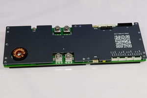 Jkbms PB1A16S15P Smart Inverter BMS 8s - 16S 24V 48V 150A Family Energy Storage LiFePO4/li-ion/lto - a rectangular green circuit board with a black heat sink, screw terminals, multiple white ports, and a QR code.
