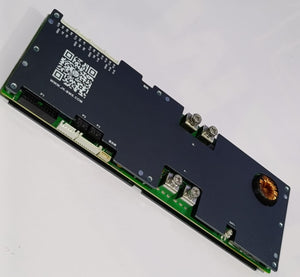 Jkbms PB1A16S15P Smart Inverter BMS 8s - 16S 24V 48V 150A Family Energy Storage LiFePO4/li-ion/lto - a black rectangular circuit board with multiple screw terminals, a QR code, and various white connector ports.
