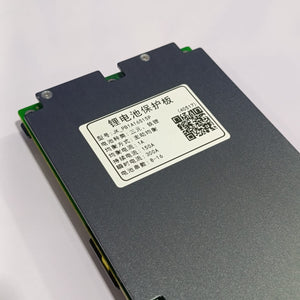 Jkbms PB1A16S15P Smart Inverter BMS 8s - 16S 24V 48V 150A Family Energy Storage LiFePO4/li-ion/lto - a black rectangular battery management system module with a printed specification label and a QR code.