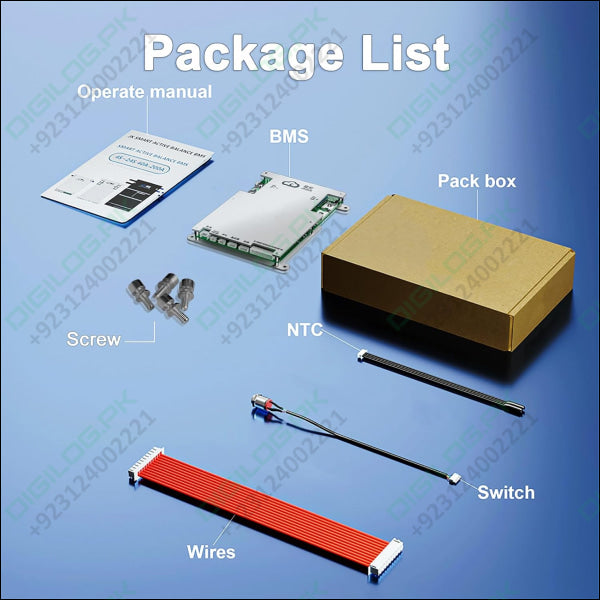 JKBMS Smart BMS 4S-8S 200A 1A Active Balance Build-in Bluetooth with RS485 PCB Battery Protection Board for LiFePO4