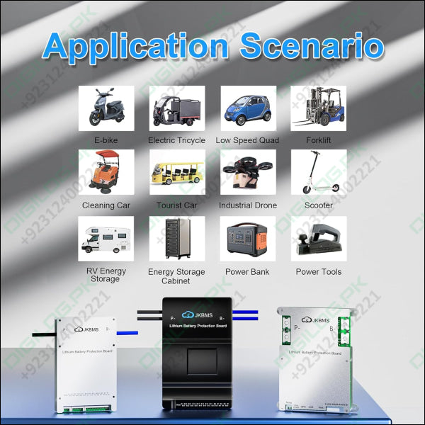JKBMS Smart BMS with Heat CAN RS485 4S-8S 12V-24V 100A 1A Active Balance with Bluetooth Battery Protection Board