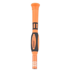 Jm-8111 33 In 1 Screwdriver Ratchet Hand-tools Suite Furniture Computer Electrical Maintenance Tools - an orange and black manual screwdriver handle with a metallic tip and the Jakemy brand logo printed on the grip.