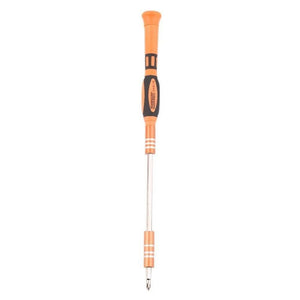 Jm-8111 33 In 1 Screwdriver Ratchet Hand-tools Suite Furniture Computer Electrical Maintenance Tools - a single orange and black precision screwdriver handle with a long metal shaft and a Phillips head bit attached.