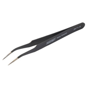 Jm-8111 33 In 1 Screwdriver Ratchet Hand-tools Suite Furniture Computer Electrical Maintenance Tools - Jakemy JM-T1-15 Swiss Tweezer, a pair of black, precision-tipped tweezers with the brand name and model number printed on the side.