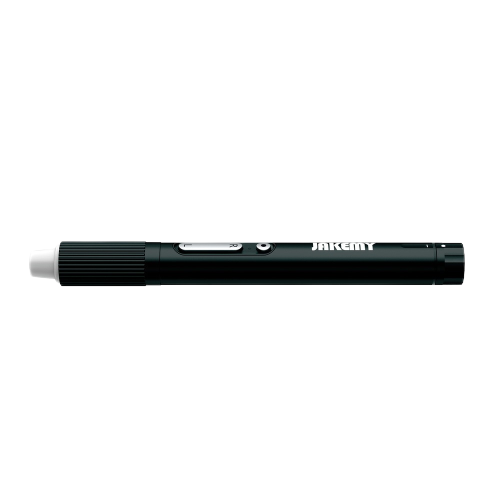 JM-Y05 Precision Electric Screwdriver Set Rechargeable Computer Mobile Phone Repair Electric Batch Electric Screwdriver - a black, cylindrical handheld tool featuring a silver L/R toggle button and a small circular button on its side.