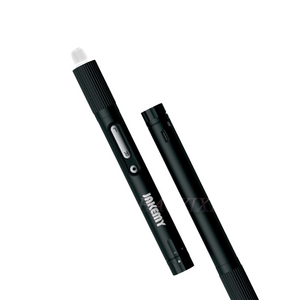 JM-Y05 Precision Electric Screwdriver Set Rechargeable Computer Mobile Phone Repair Electric Batch Electric Screwdriver - two black, cylindrical electric screwdrivers with a "JAKEMY" logo, a directional button, and a USB-C port.