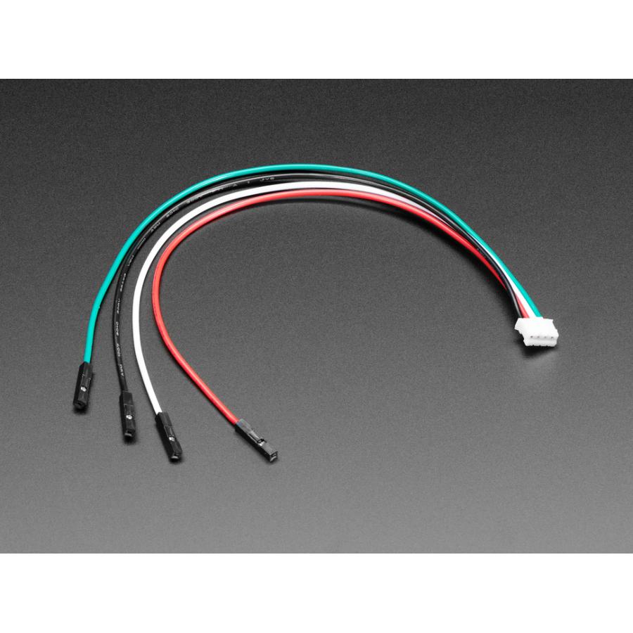 JST Ph 2.54mm 4pin → Female Header + Cable 200mm - a white 4-pin JST connector wired to four individual colored wires ending in black female headers.