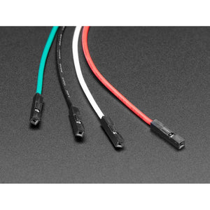 JST Ph 2.54mm 4pin → Female Header + Cable 200mm - four individual wires in green, black, white, and red, each ending in a black female header connector.