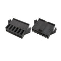 JST SM2.54 6 Pin Female Male Housing Terminals Wire Connector Sm-6p Sm-6R JST SM2.54 6p - two black plastic 6-pin connector housings side by side.
