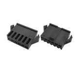 JST SM2.54 6 Pin Female Male Housing Terminals Wire Connector Sm-6p Sm-6R JST SM2.54 6p - two black plastic 6-pin connector housings side by side.