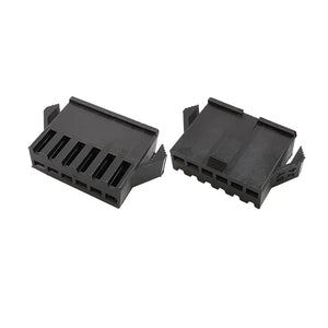 JST SM2.54 6 Pin Female Male Housing Terminals Wire Connector Sm-6p Sm-6R JST SM2.54 6p - two black plastic 6-pin connector housings side by side.